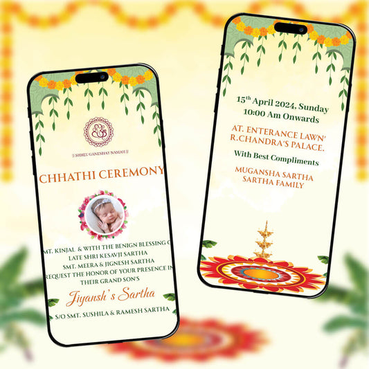 Chhathi Ceremony Invitation Video | Digital Invite | AI-1245