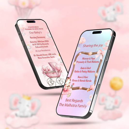 Baby Naming Ceremony | Cradle Ceremony Invitation Video | AI-1443