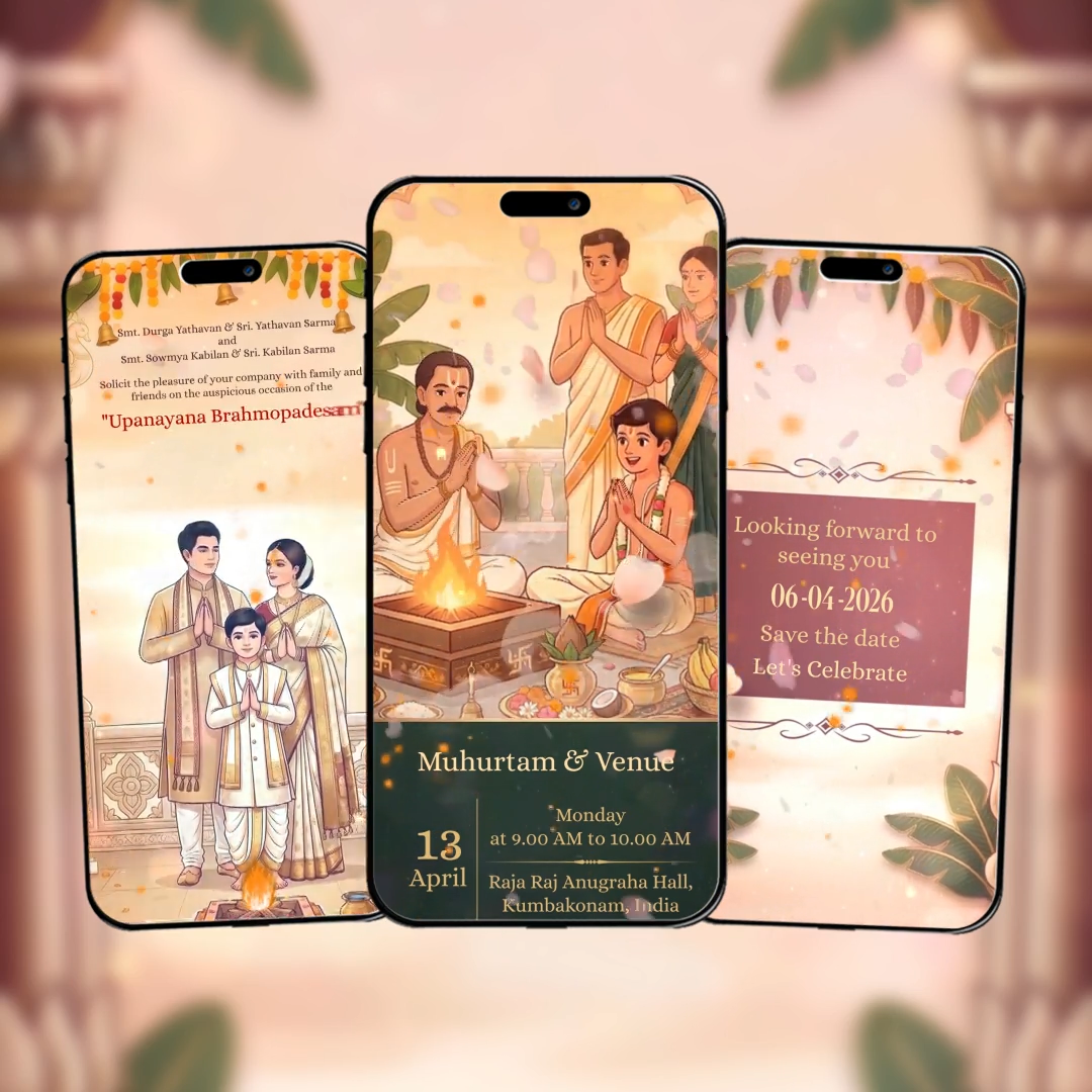 Thread Ceremony Invitation Video | Digital Video Invitation | AI-1540