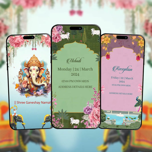 Digital Wedding Invitation Video | Floral themes | AI-1305