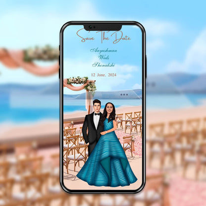 Save The Date Invitation Video & Days to Go Invites | Luxury | AI-1102