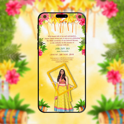 Haldi & Mehendi Ceremony Invitation Video |  Custom Design | AI-1233