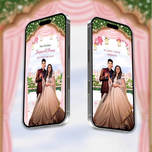 Save The Date Invitation Video & Days to Go Invites | Romantic Traditional | AI-1387