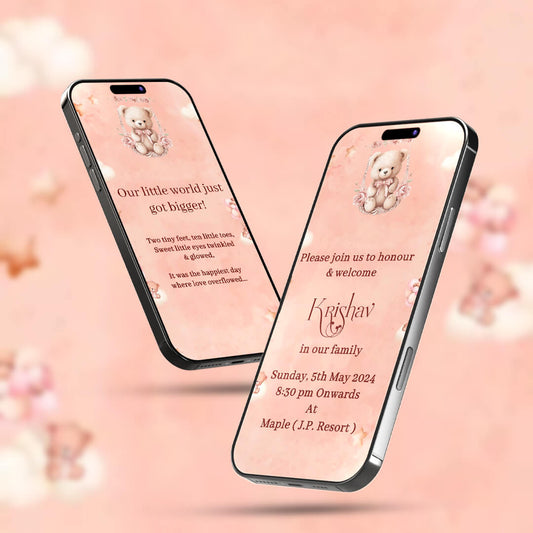 Baby Birth Announcement Invitation Video | Adorable Reveal |  AI-1326