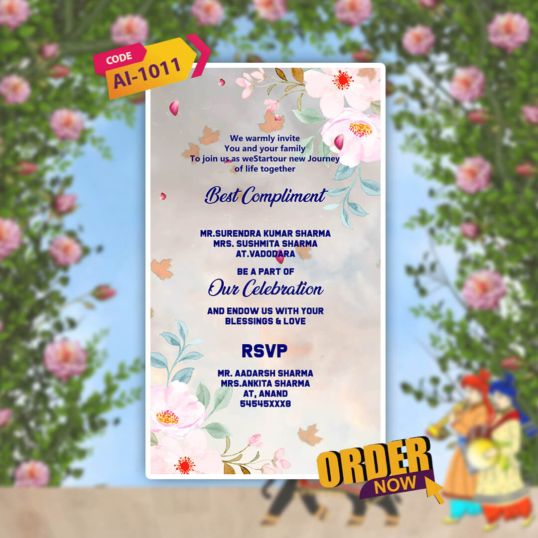 Wedding Video Invitation | Custom Wedding Video| AI-1011