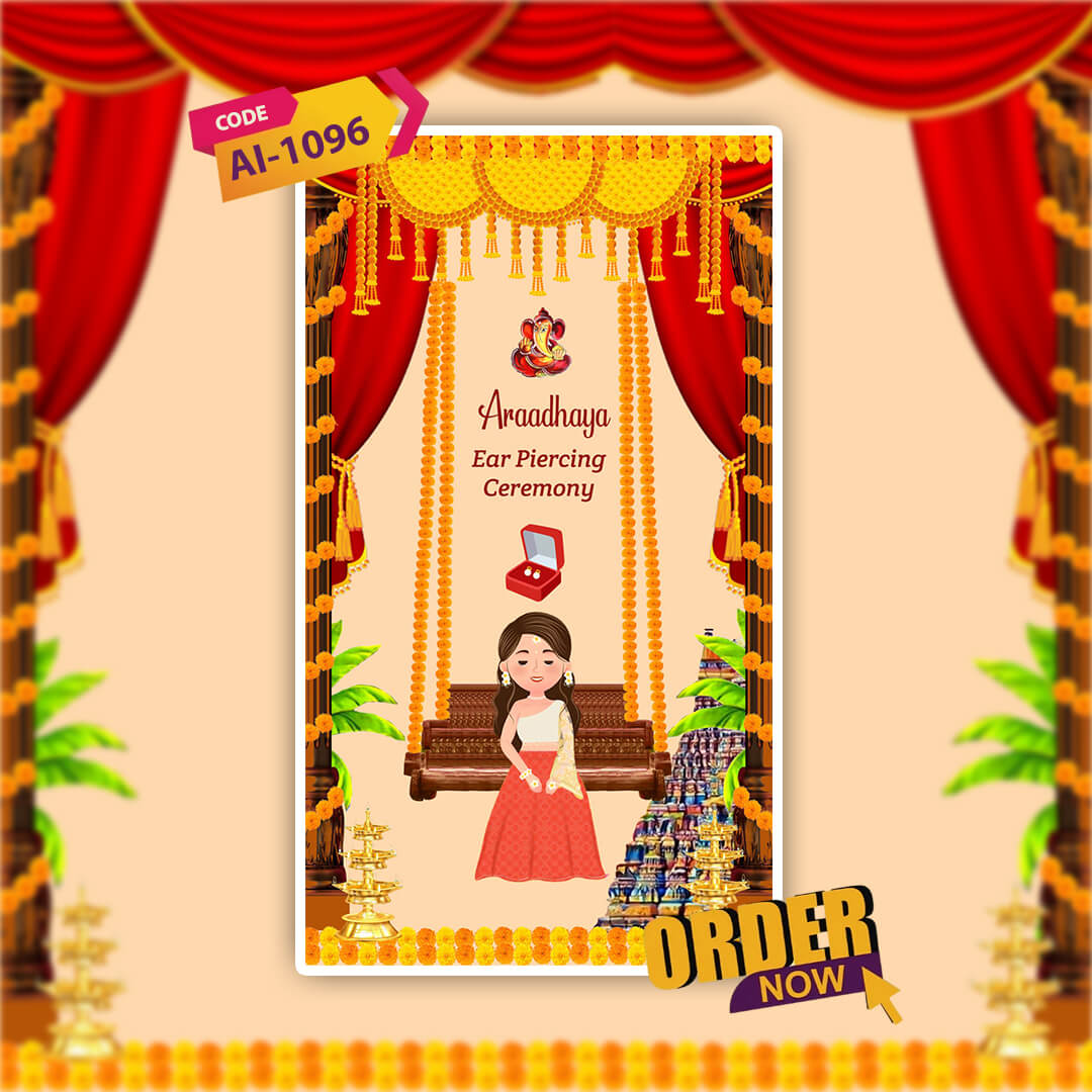 Ear Piercing Ceremony Invitation Video | Blessed Occasion | AI-1096
