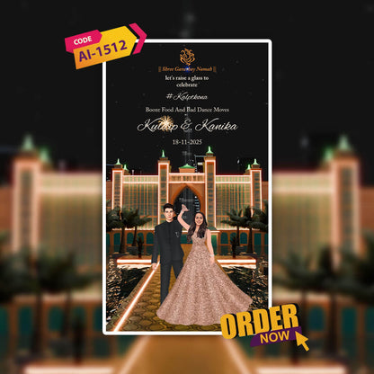 Reception Party 3D Invitation Video | Burj Khalifa View | AI-1512