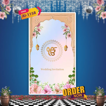 Sikh Wedding Invitation Video | Romantic Couple | AI-1158