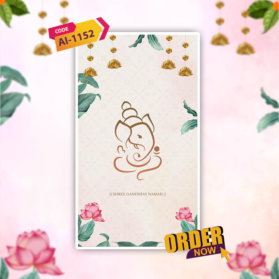 South Indian Wedding Invitation Video | Ganesha Pink Theme | AI-1152