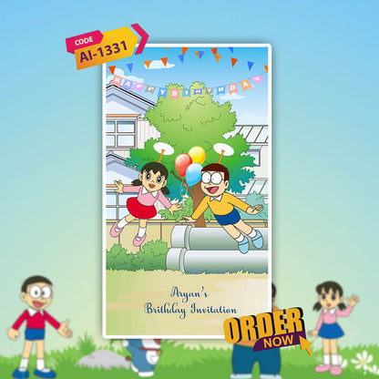 Birthday Invitation Video | Animated Character Cartoons Theme| AI-1331
