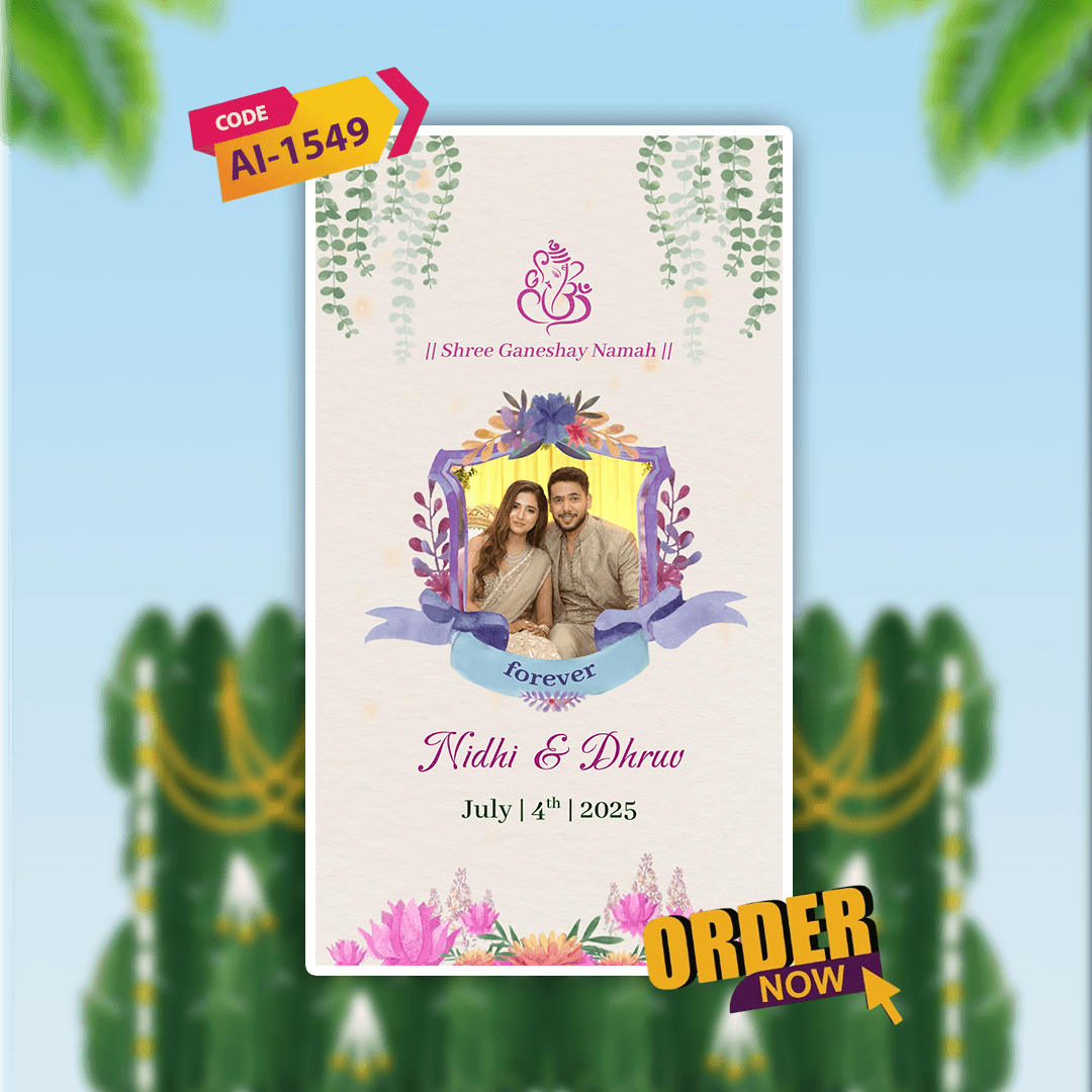Wedding Invitation Video | Caricature Wedding Video Invitation | AI-1549