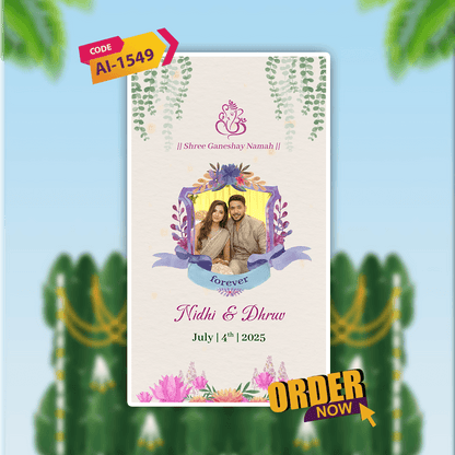Wedding Invitation Video | Caricature Wedding Video Invitation | AI-1549