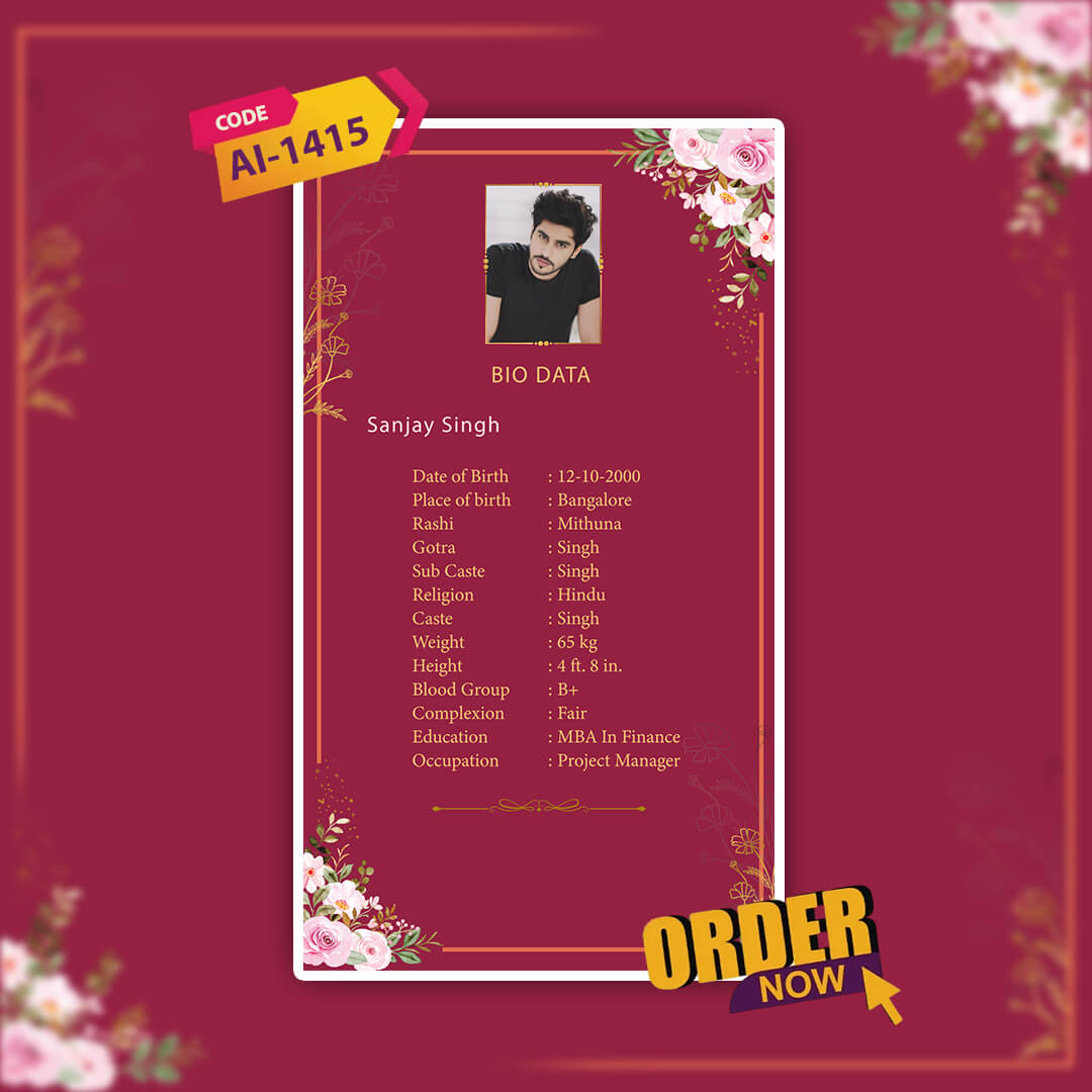 Digital BioData Video Template | Stylish | AI-1415