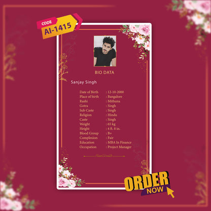 Digital BioData Video Template | Stylish | AI-1415