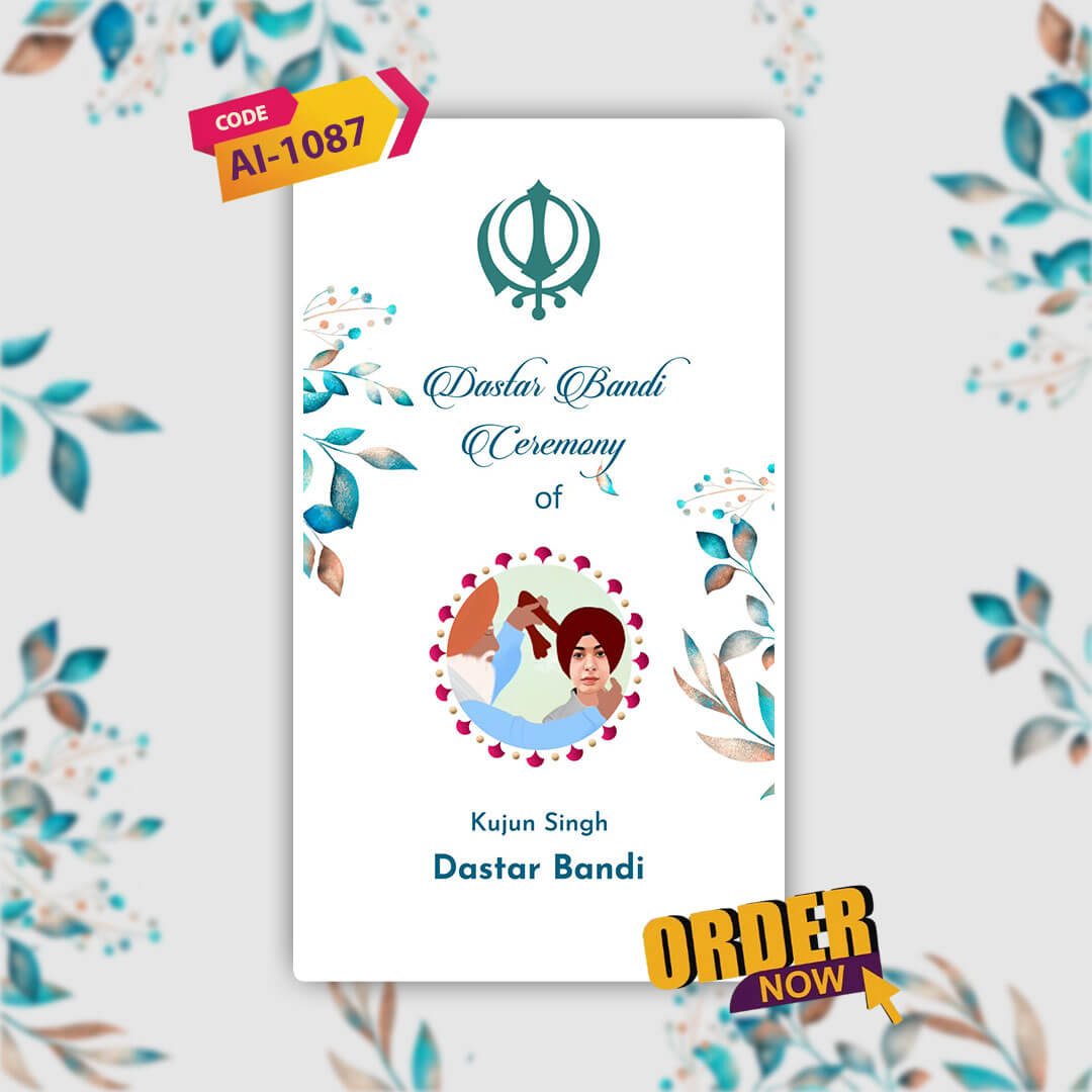 Dastar Bandi Ceremony Invitation Video | Personalized Video | AI-1087