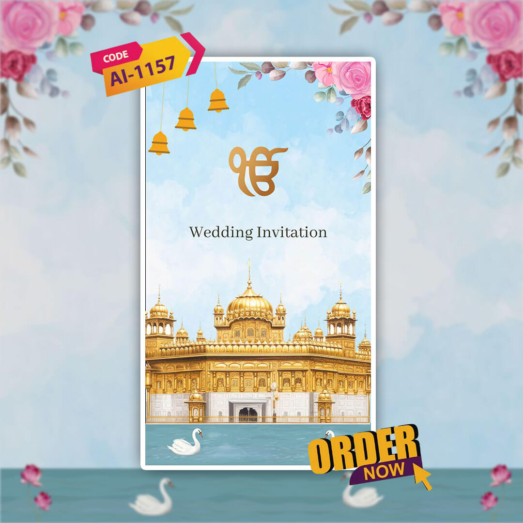 Sikh Wedding Invitation Video | Cultural Rich | AI-1157