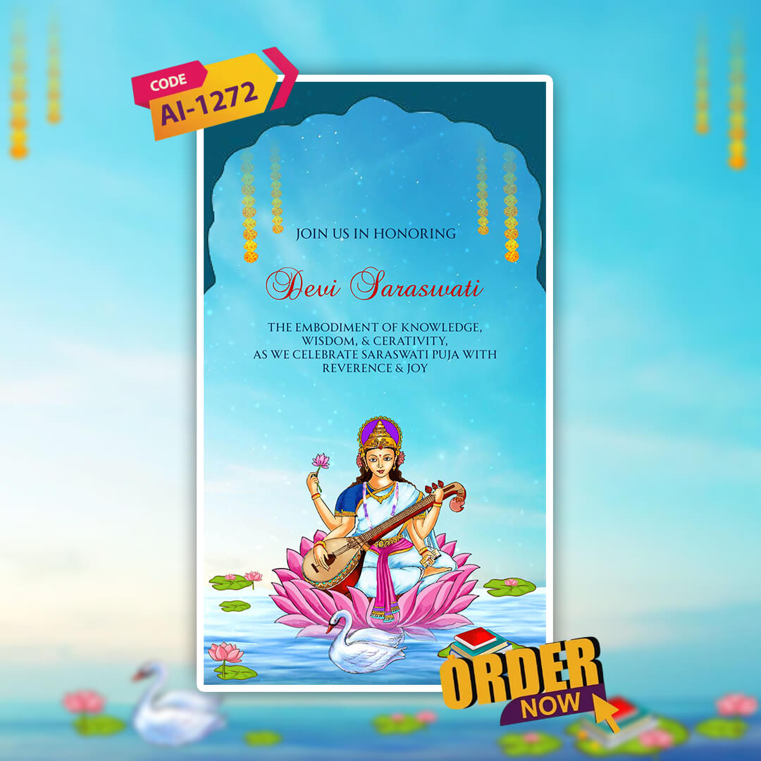 Saraswati Puja Invtation Video | Digital E-Invite | AI-1272