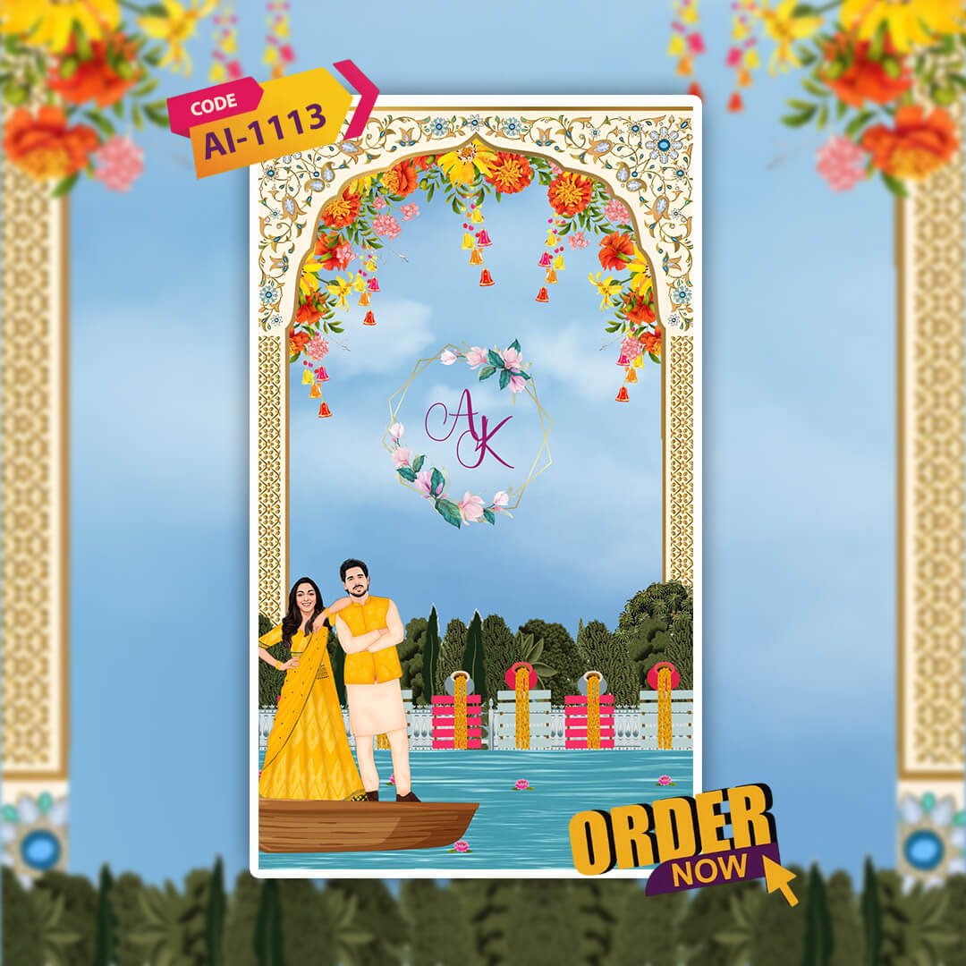 Haldi & Mehendi Ceremony Invitation Video | River Scenery | AI-1113