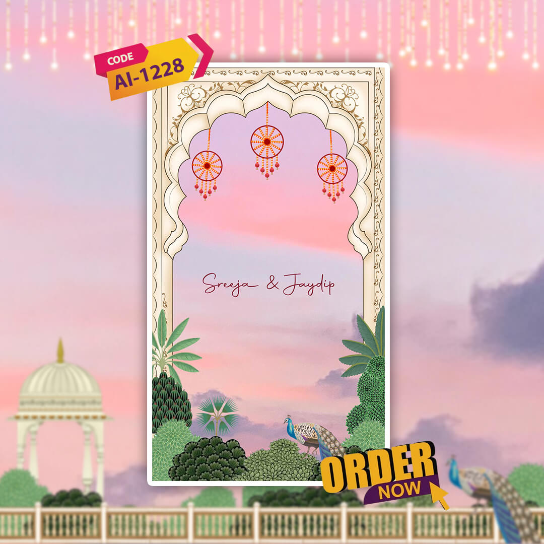 Bengali Wedding Invitation Video – Pink & Blue Theme | AI-1228