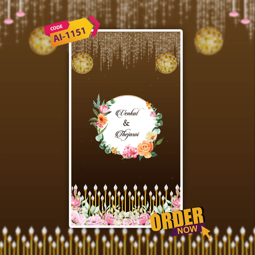 South Indian Wedding Invitation Video | Elegant & Animated| AI-1151