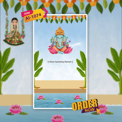Half Saree Ceremony Invitation Video | Saree eCard | AI-1074