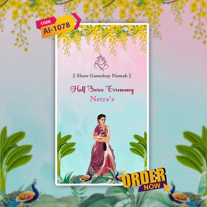 Half Saree Ceremony Invitation Video | Langa Davani |  AI-1078