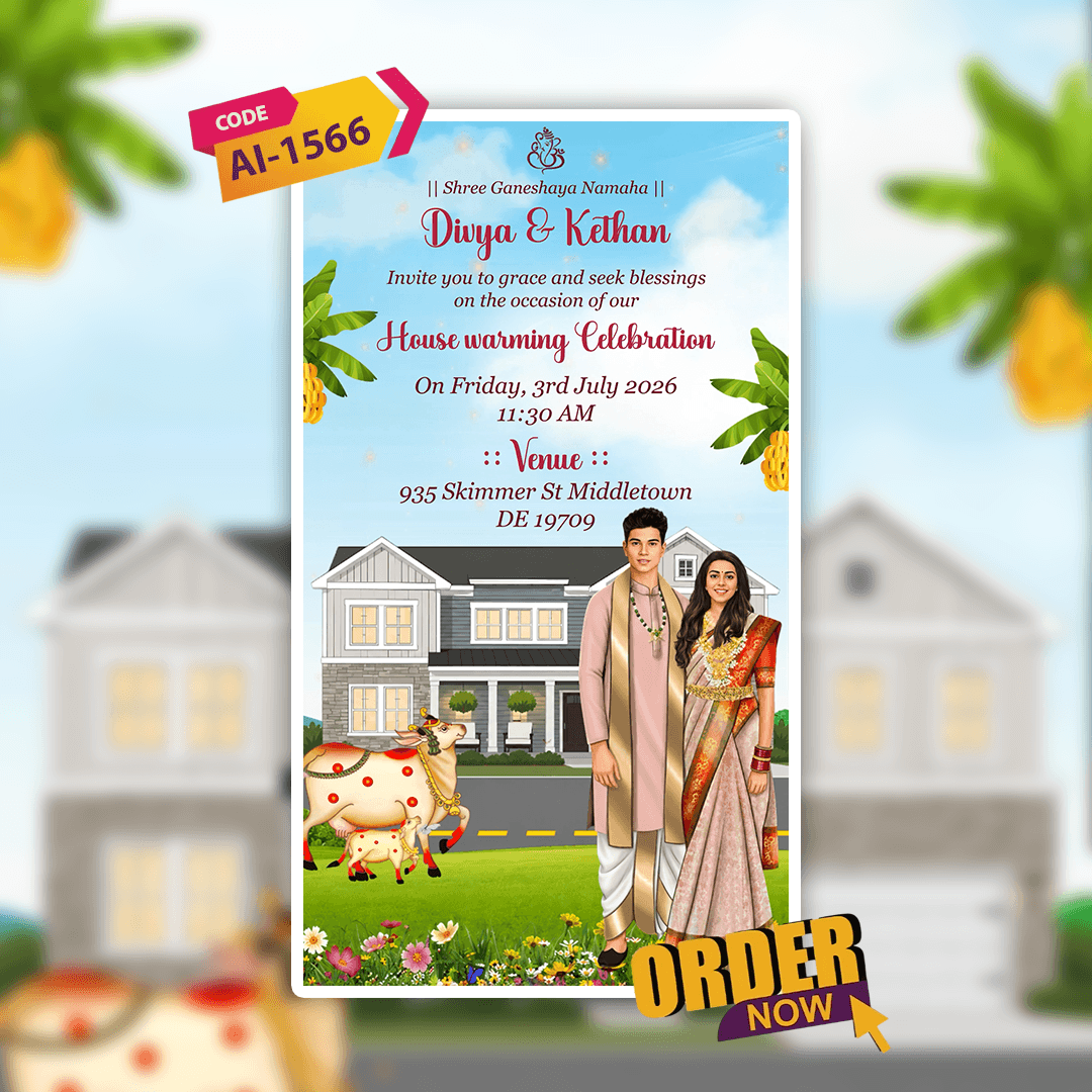 Griha Pravesh Invitation Video | House Warming Video Invitation | AI-1566