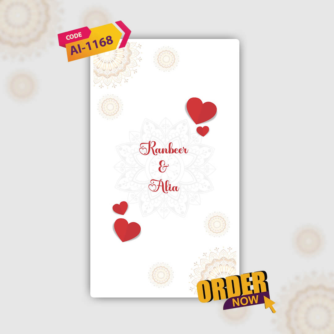 Digital Wedding Video Invitation | Romantic Digital Invite| AI-1168