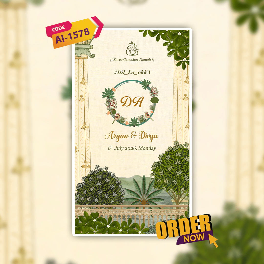 Wedding Invitation Video | Caricature Wedding Video Invitation | AI-1578