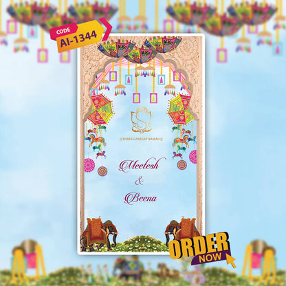 Digital Wedding Invitation Video | Luxury wedding invite | AI-1344