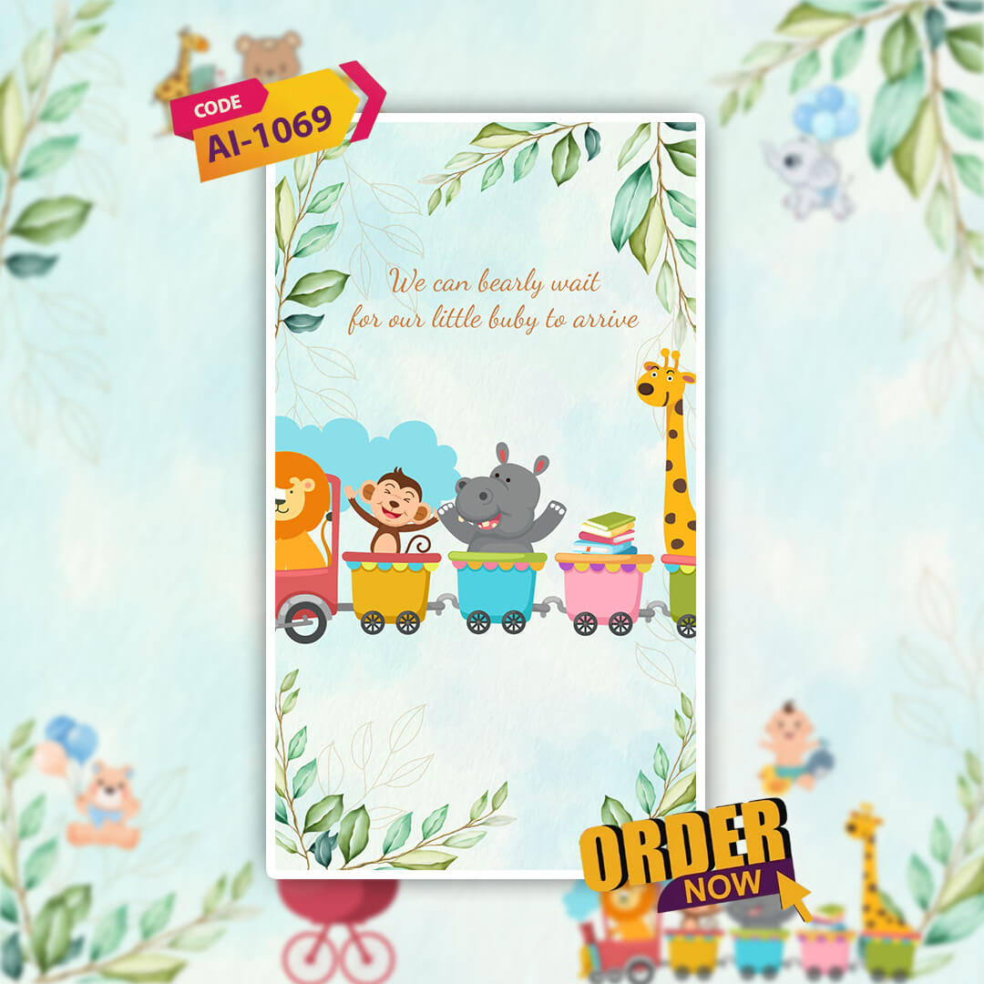 Baby Birth Announcement Invitation Video | Adorable Baby Theme | AI-1069