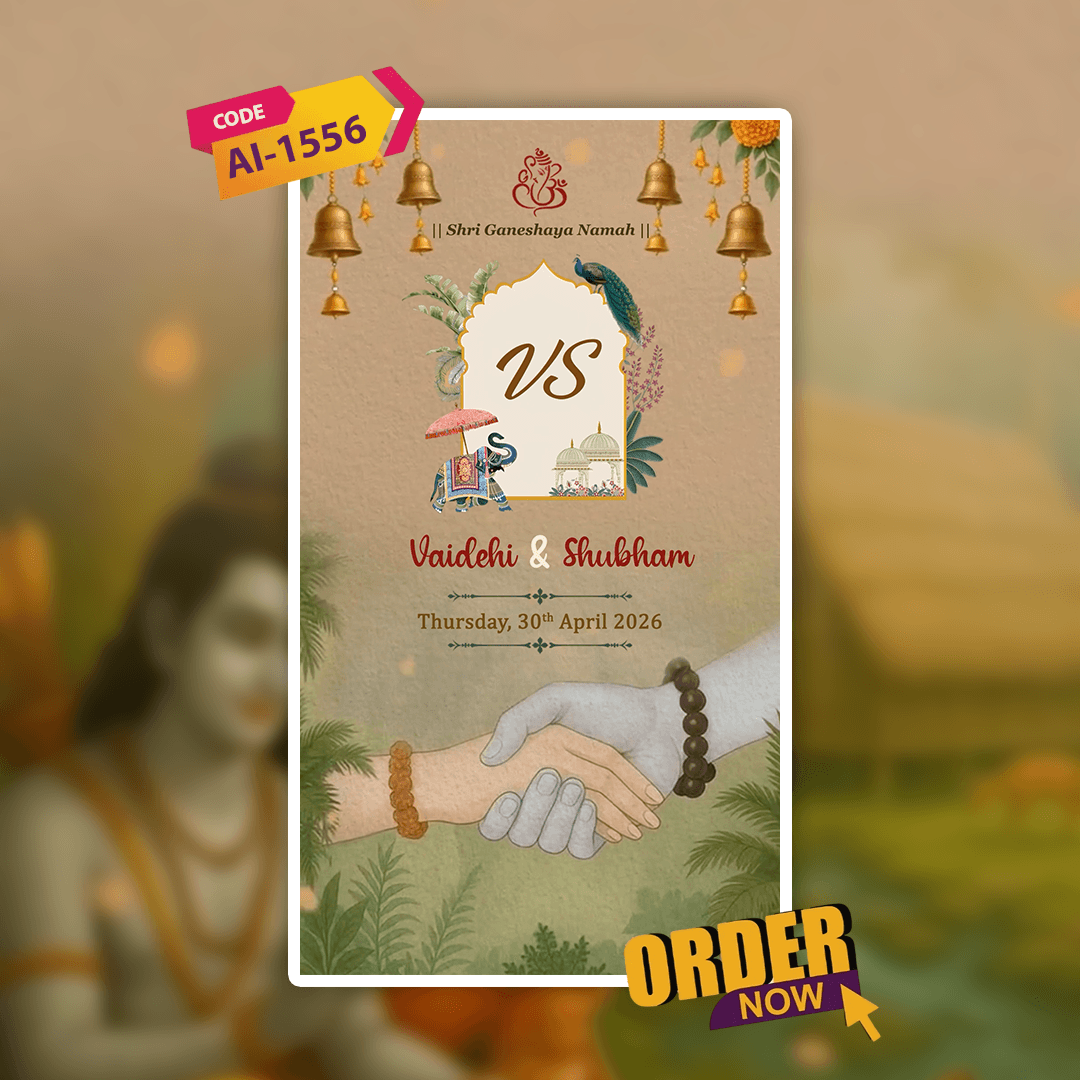 Ram Sita Theme Wedding Invitation Video | AI-1556