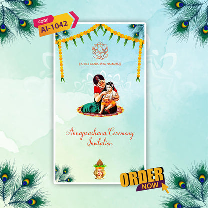 Annaprashan Ceremony Invitation Video | Baby’s First Rice |AI-1042