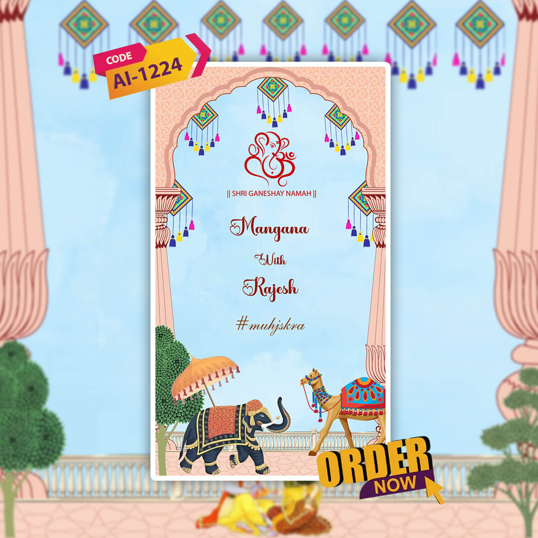 Rajasthani Wedding Invitation Video | Royal Marwari | AI-1224