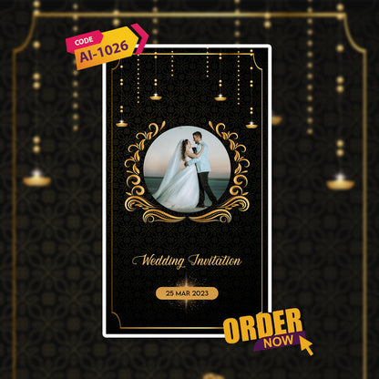 Wedding Video Invitation | Black Themed| AI-1026