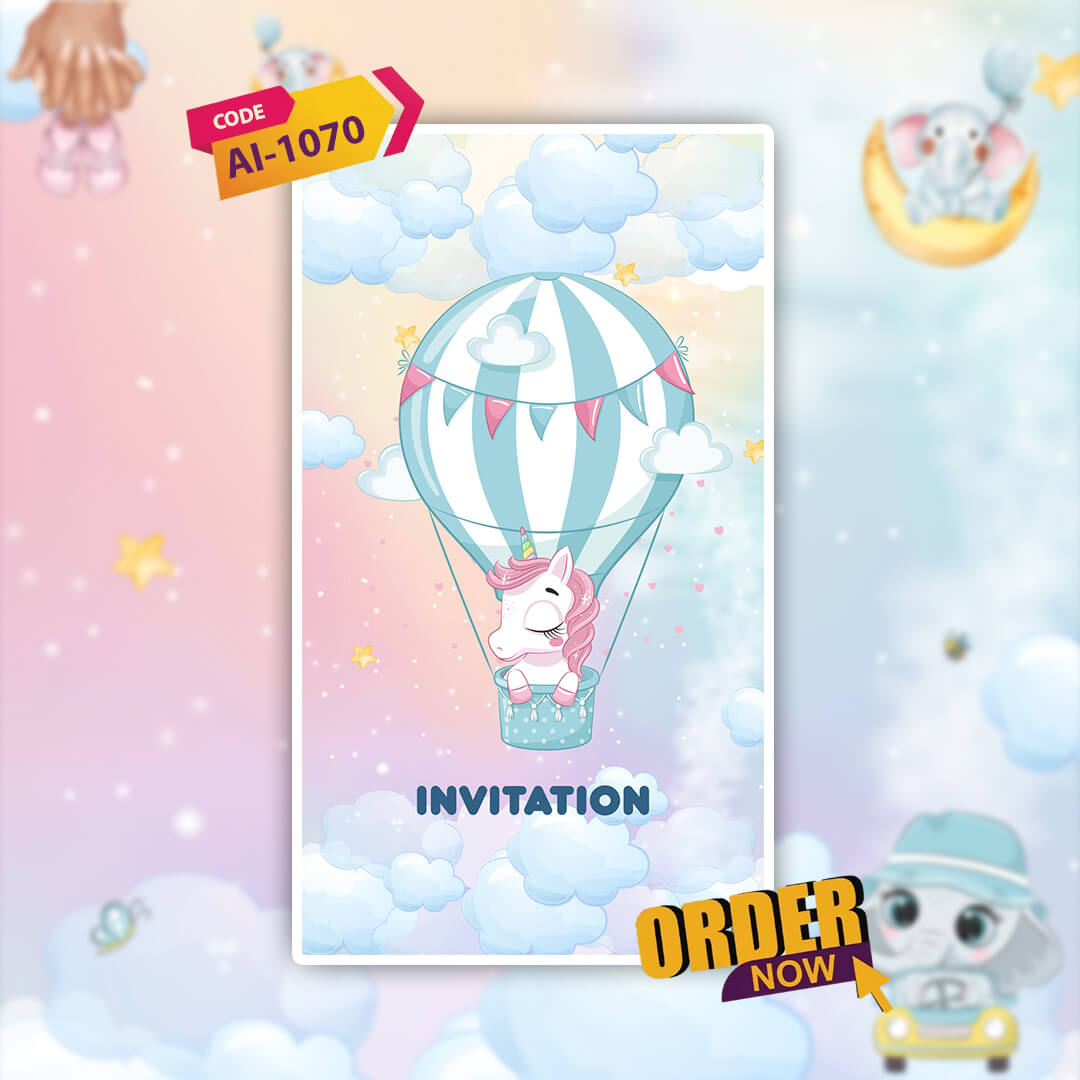 Baby Birth Announcement Invitation Video | Divine Baby theme | AI-1070