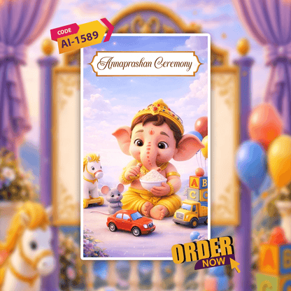 Annaprashan Ceremony Invitation Video | Rice Feeding Ceremony Video Invitation | AI-1589
