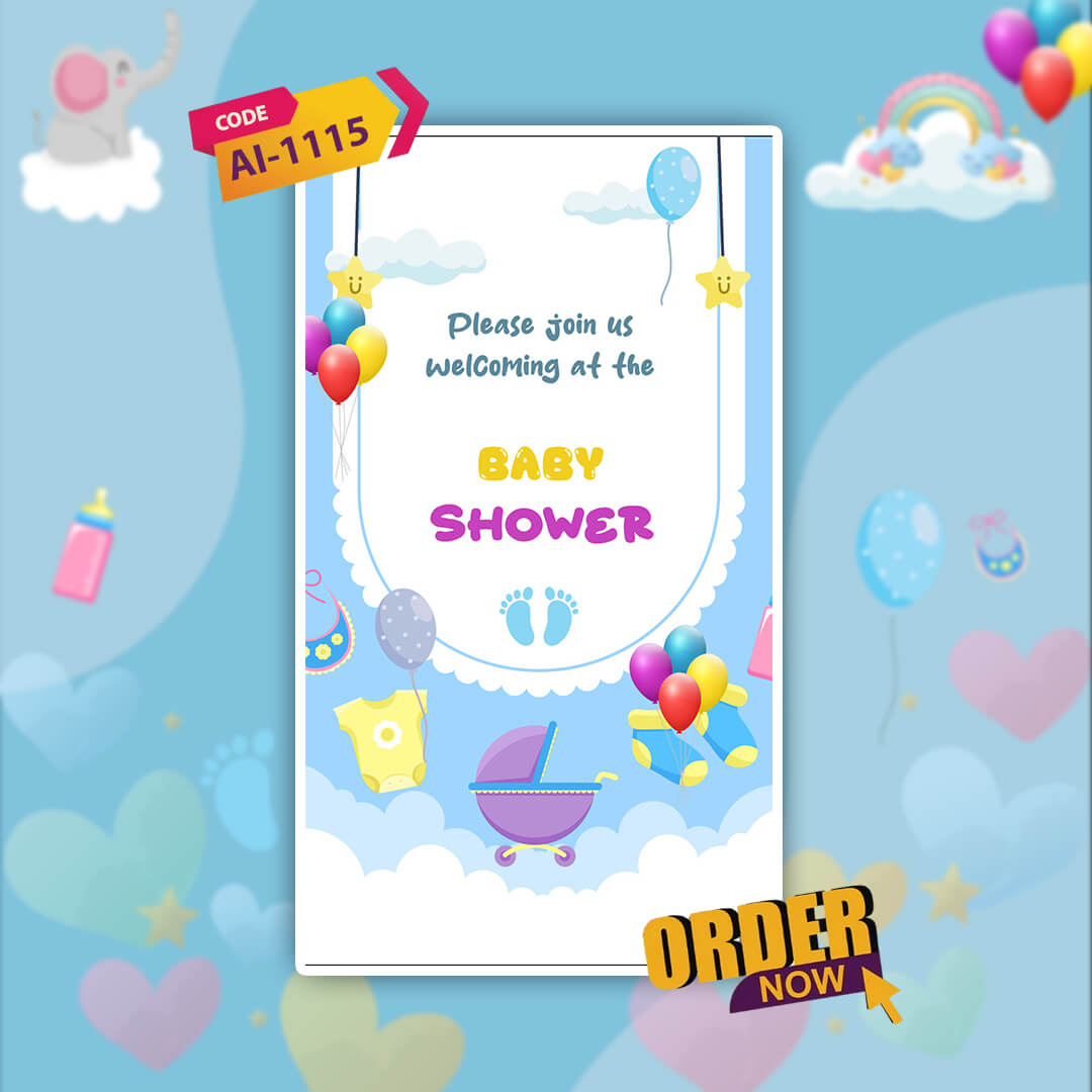 Baby Shower Invitation Video | Editable  | AI-1115
