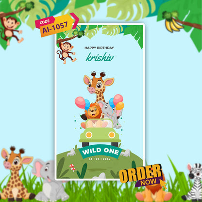 Birthday Invitation Video | Jungle-Themed | AI-1057