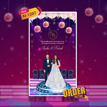 Sangeet Ceremony Invitation Video | Pink Theme | AI-1207