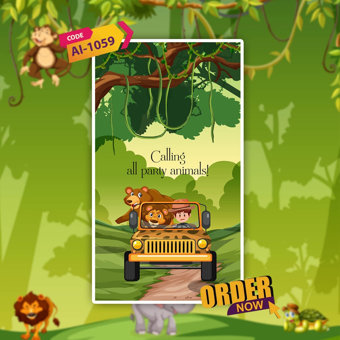 Birthday Invitation Video | The Jungle Theme | AI-1059