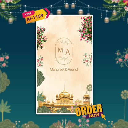 Sikh Wedding Invitation Video | Blueish Theme | AI-1159