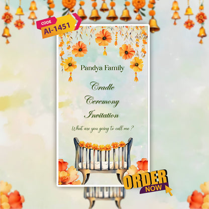 Cradle Ceremony Invitation Video | Tender Baby Function| AI-1451