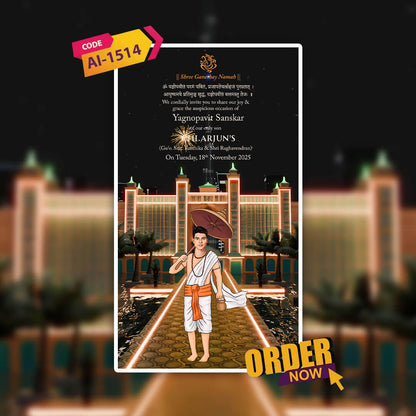 Thread Ceremony 3D Invitation Video | Sacred Elegance| AI-1514