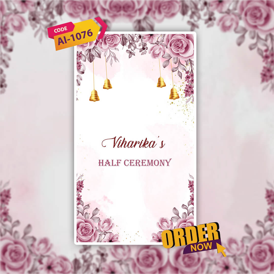 Half Saree Ceremony Invitation Video | Themed Options | AI-1076