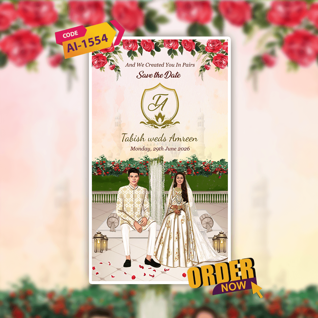 Muslim Wedding Invitation Video | Wedding Video Invitation | AI-1554