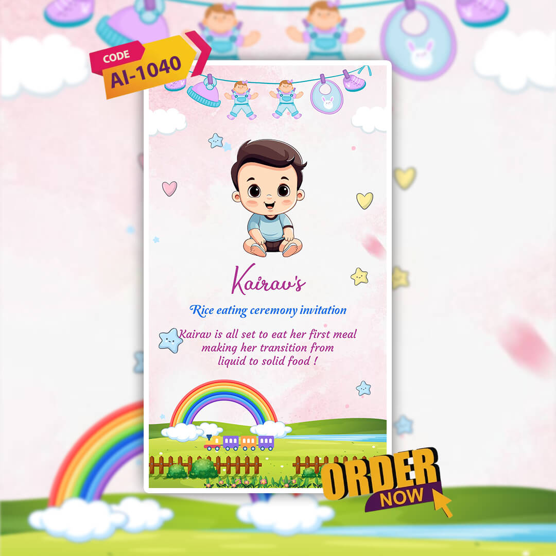 Annaprashan Ceremony Invitation Video | Animated Baby Theme | AI-1040