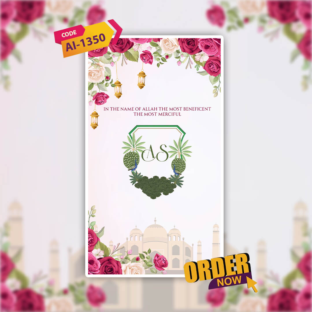 Muslim Wedding Invitation Video | Shadi Video | AI-1350
