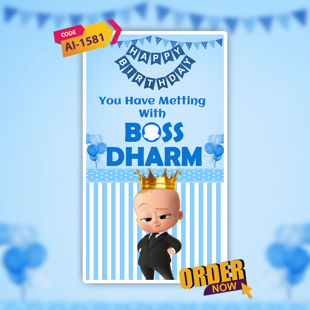 Baby Boss Theme Birthday Invitation Video | AI-1581