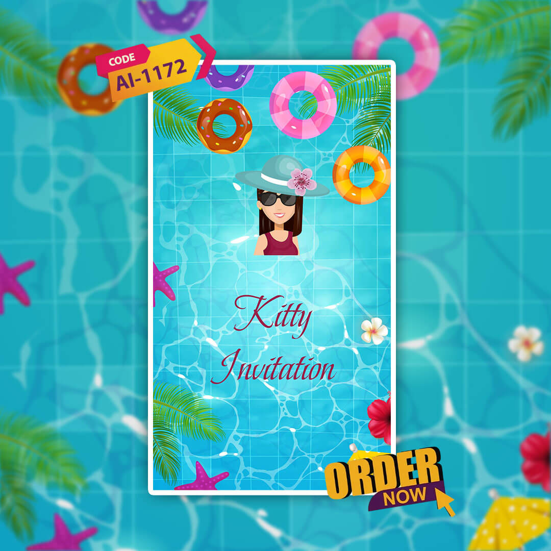Kitty Party Invitation Video | Blue Theme | AI-1172